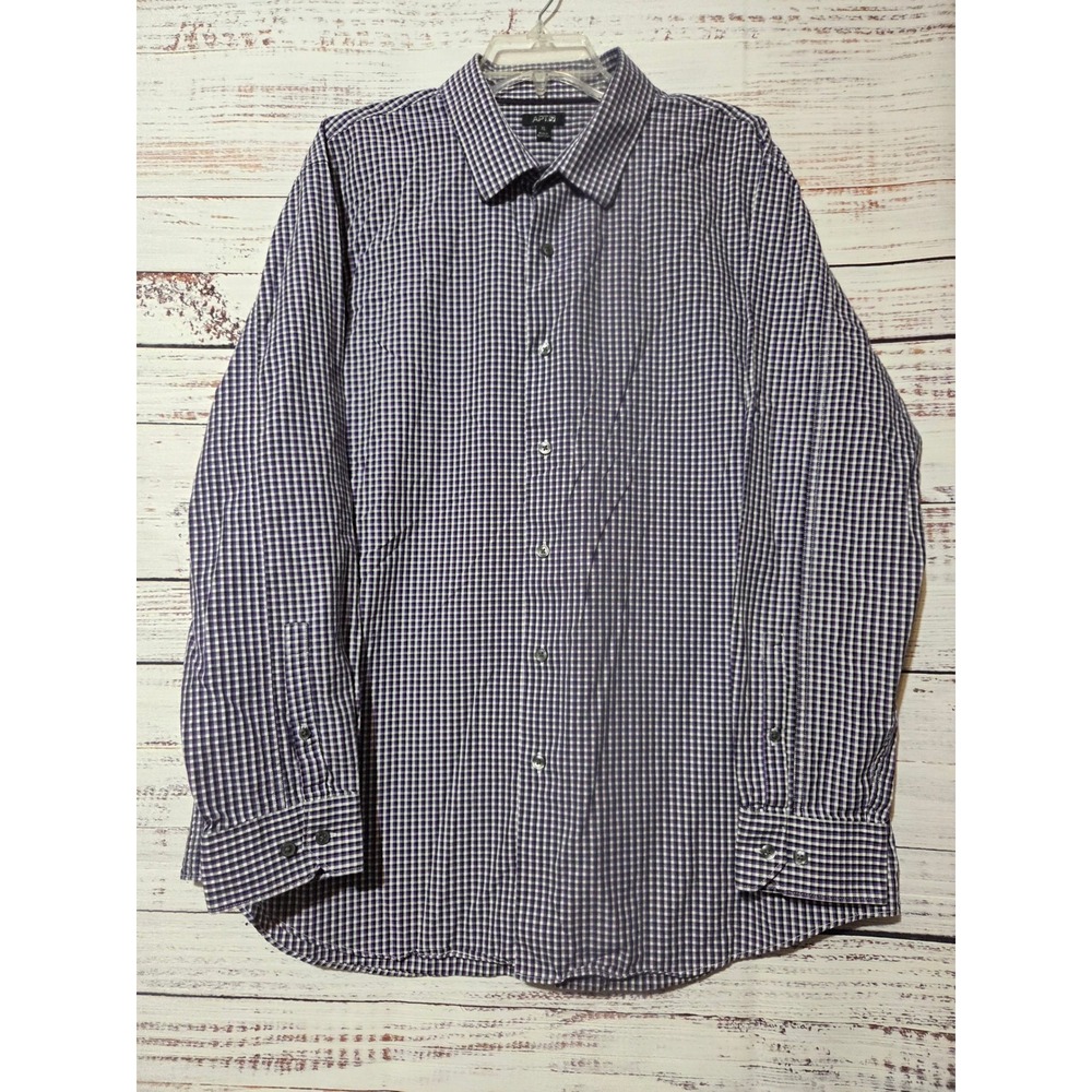 Apt 9 Mens XL Purple Gingham Button Down Shirt Long Sleeve 100% Cotton